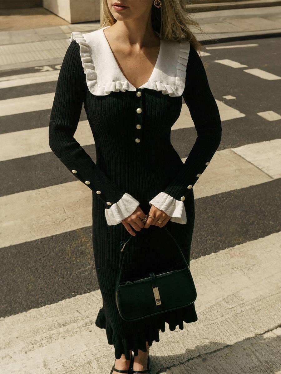 2025 NEW Vintage Chic Knit Dress Retro French Style