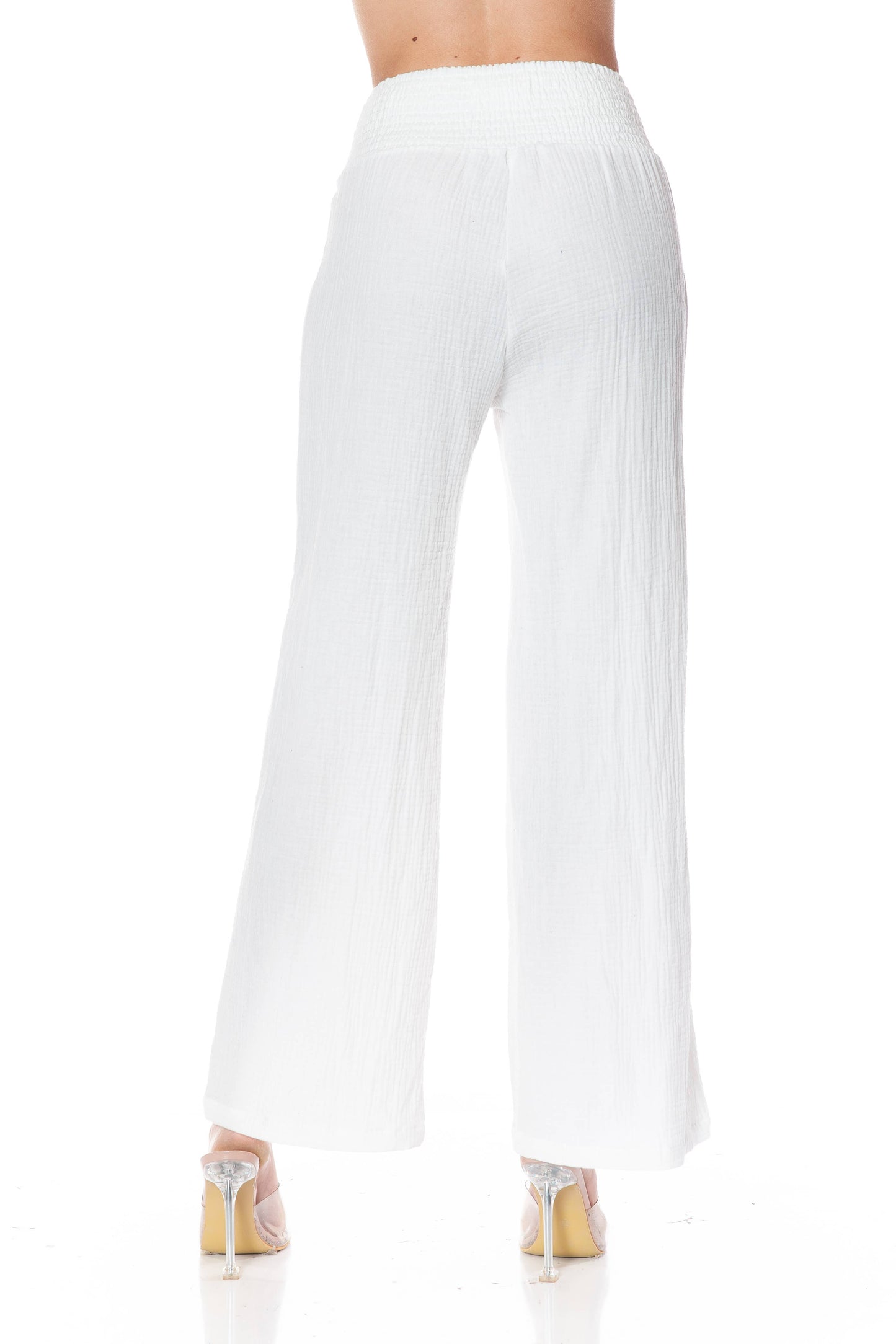 Cropped Wide-leg Gauze Pant
