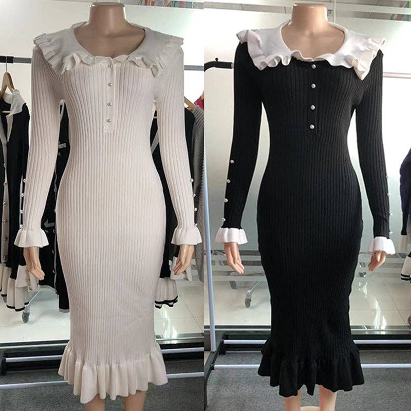 2025 NEW Vintage Chic Knit Dress Retro French Style