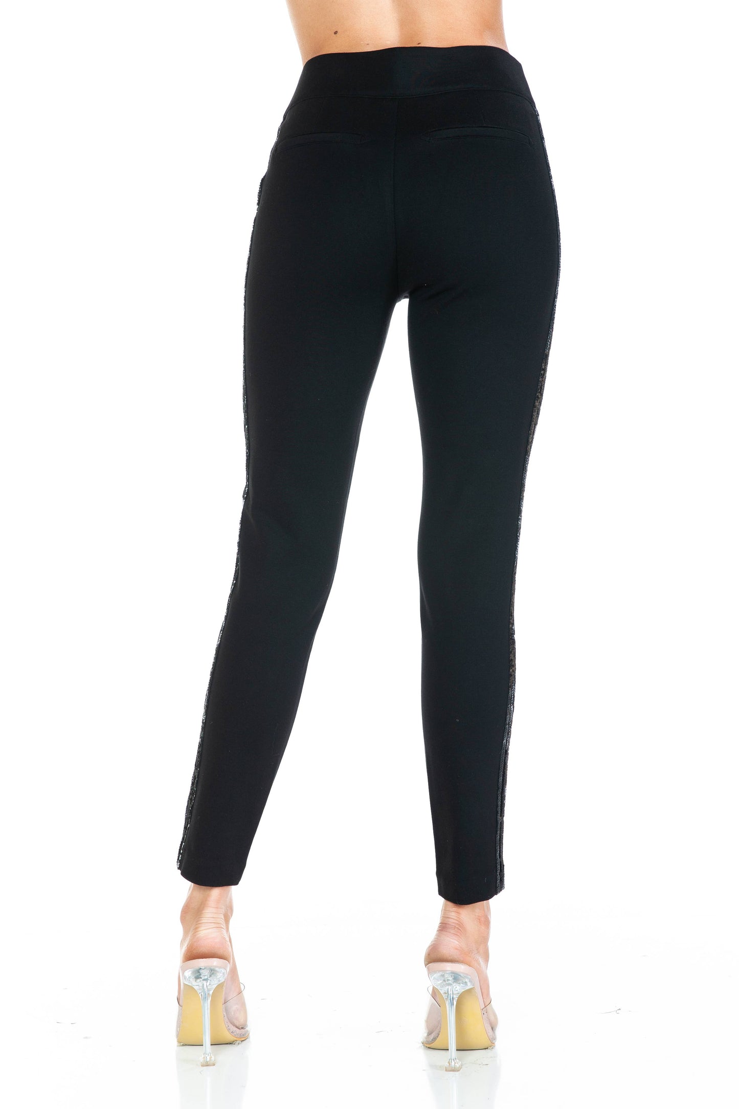 Body Shaping Perfect Fit Ponte Skinny Pant w/ Sequin Detail