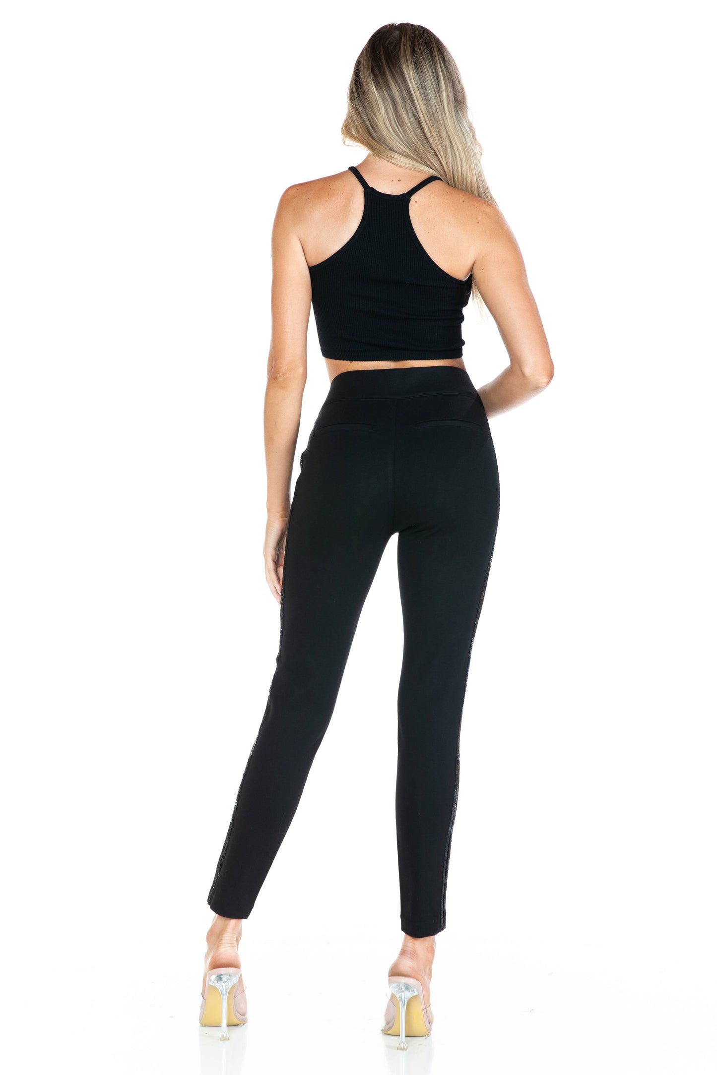 Body Shaping Perfect Fit Ponte Skinny Pant w/ Sequin Detail