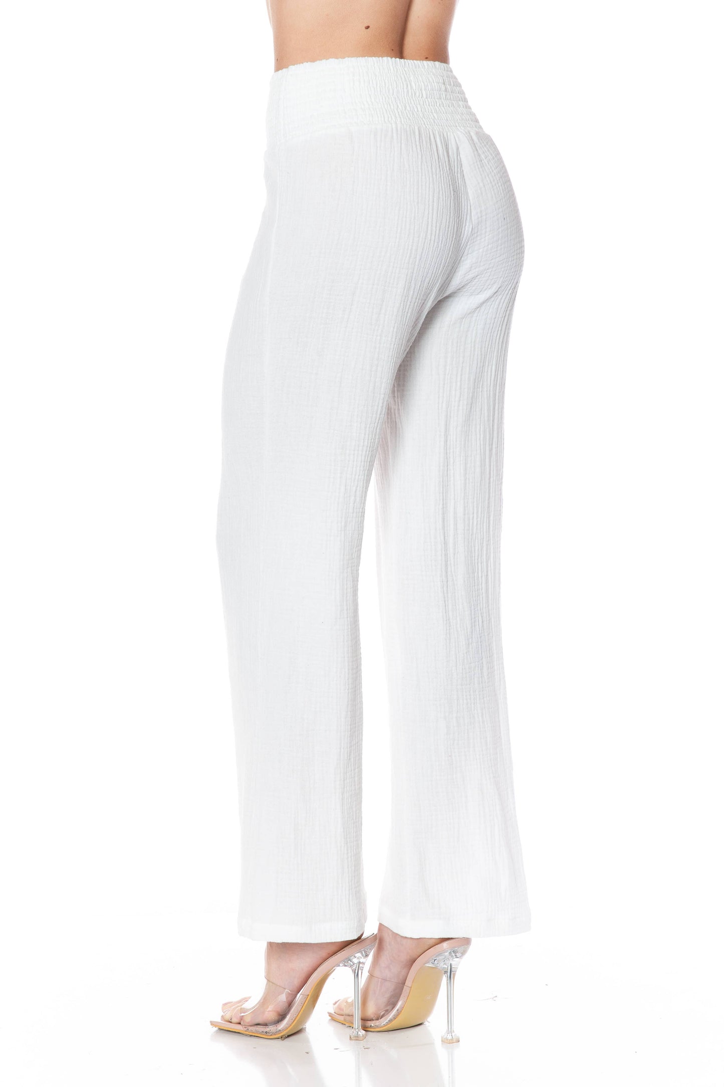 Cropped Wide-leg Gauze Pant
