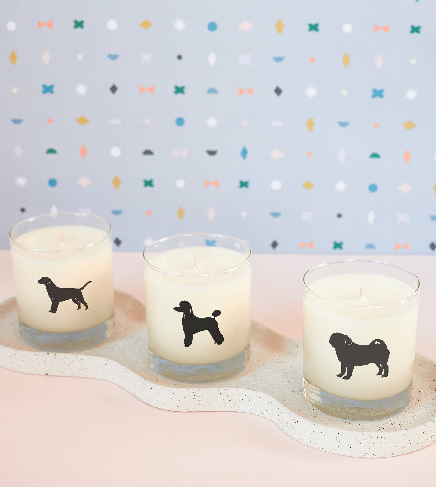 Pug Dog Soy Candle in Drinking Glass Two-In-One Gift