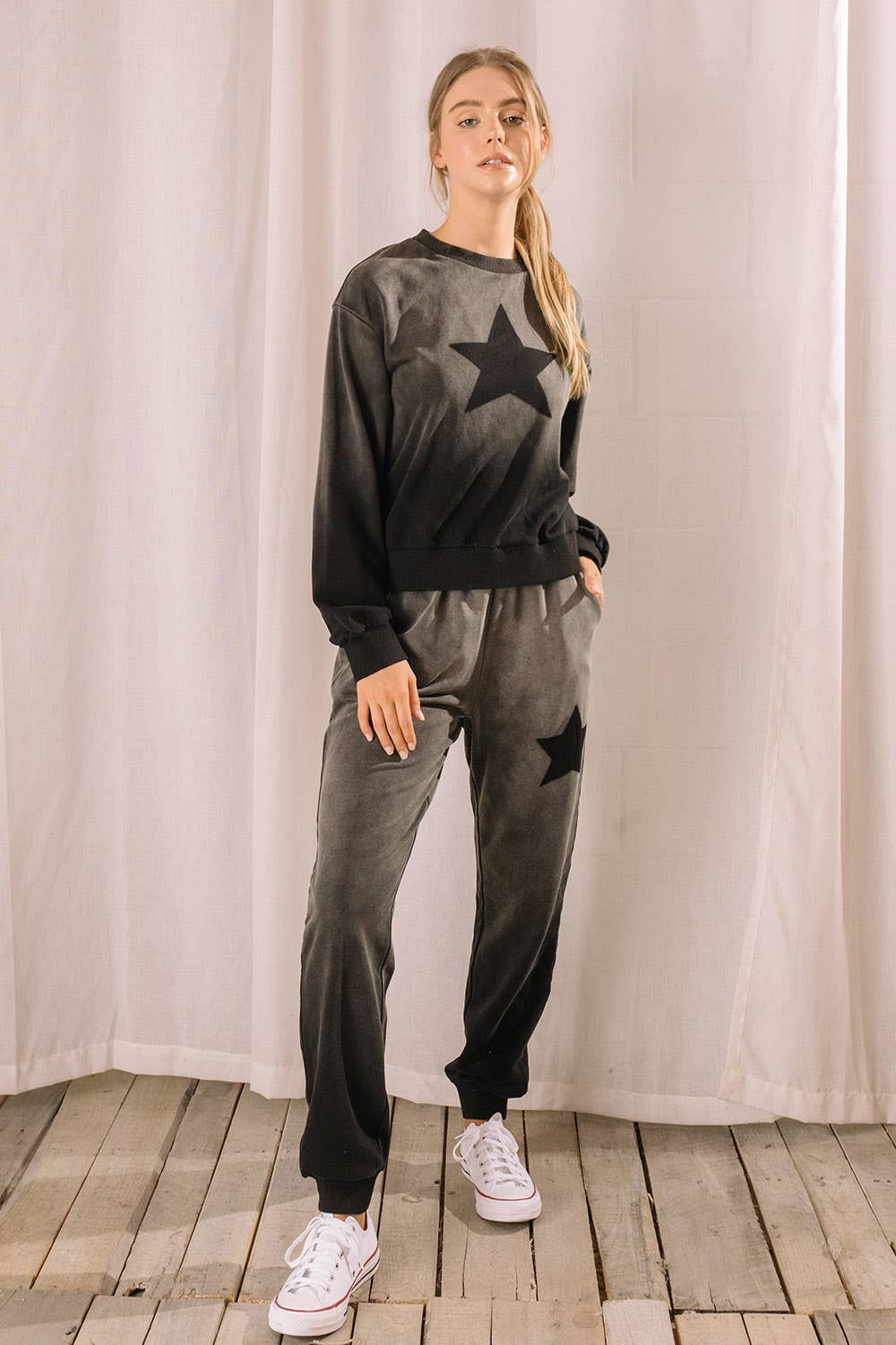 Ombre Star-Print Jogger Pants