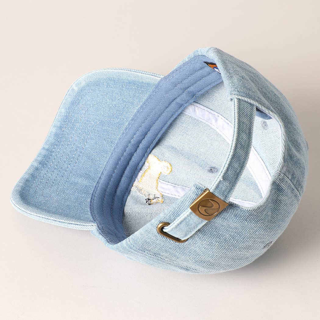 Shiba Dog Embroidered Denim Baseball Cap