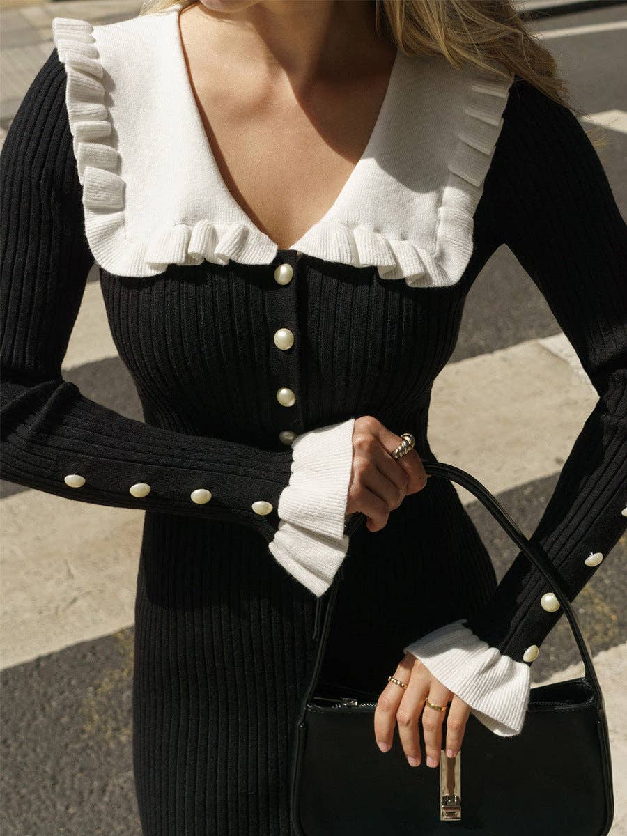 2025 NEW Vintage Chic Knit Dress Retro French Style
