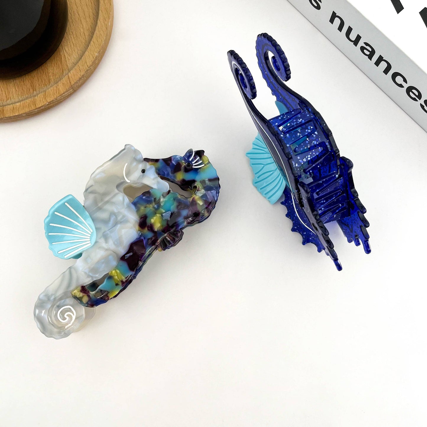 L'Atelier Collection Blue Seahorse Claw Clip