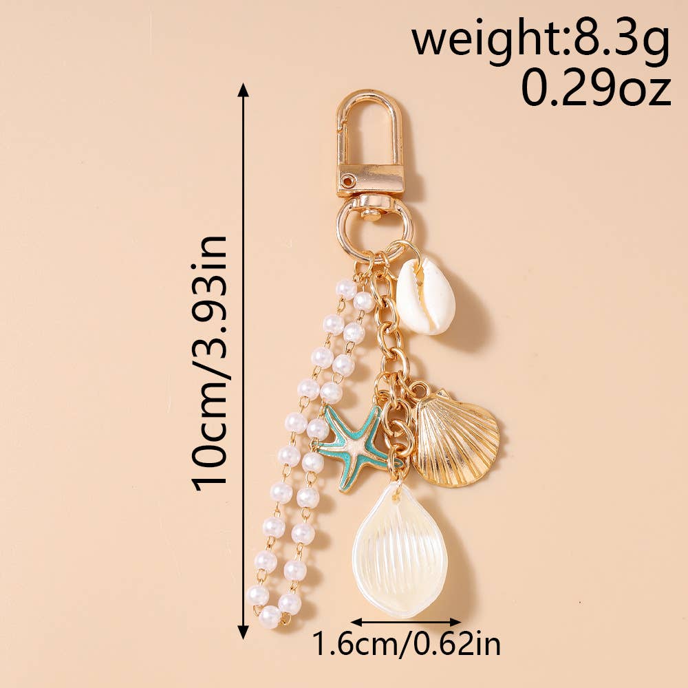 Hanging Pearl Coastal Bag Charm