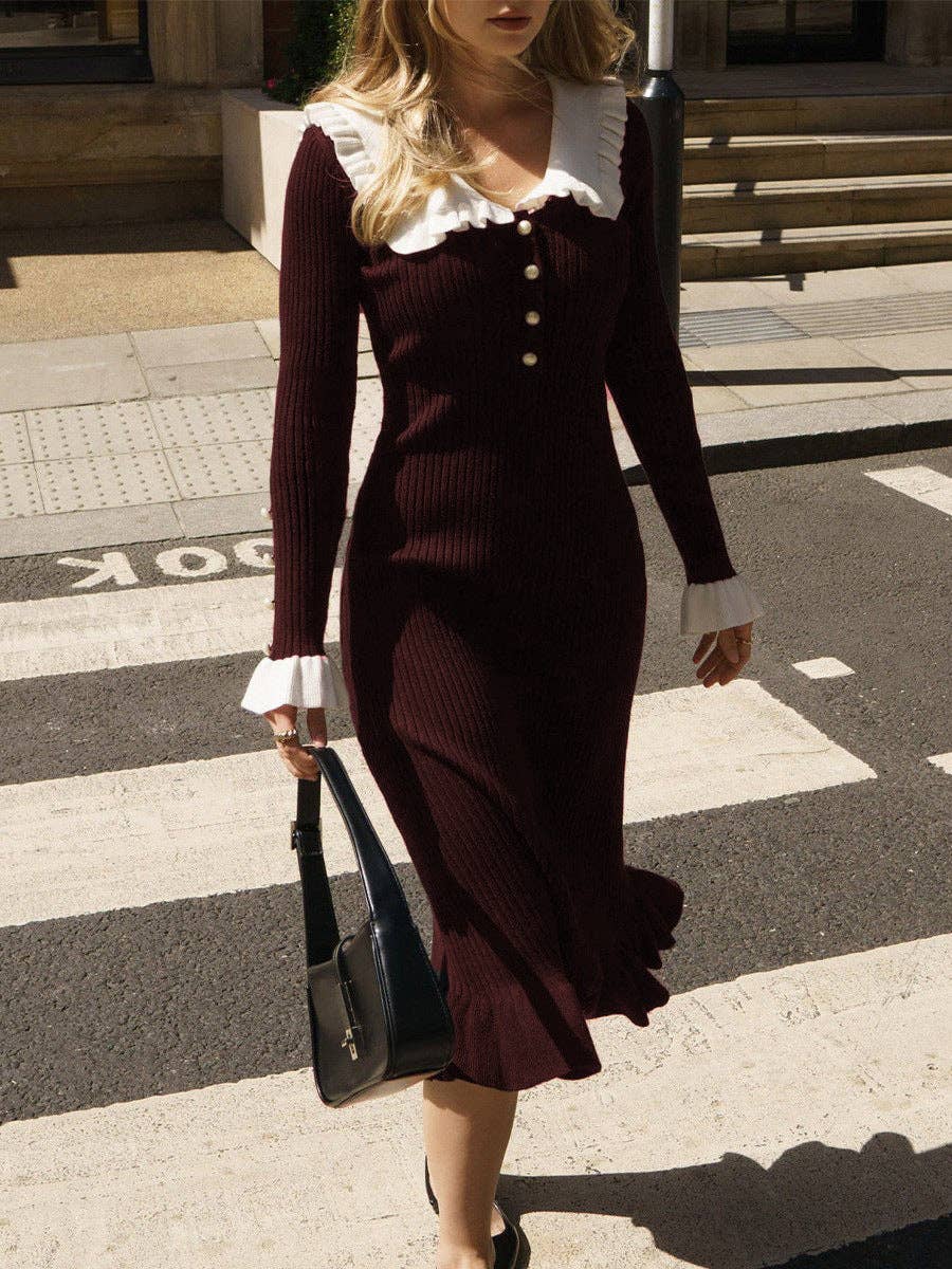 2025 NEW Vintage Chic Knit Dress Retro French Style