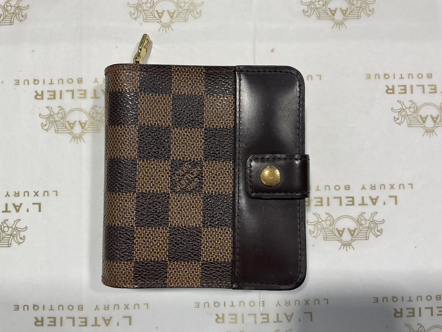 Louis Vuitton Damier Ebene Compact Zip Bifold Wallet - Luxury Pre-Owned