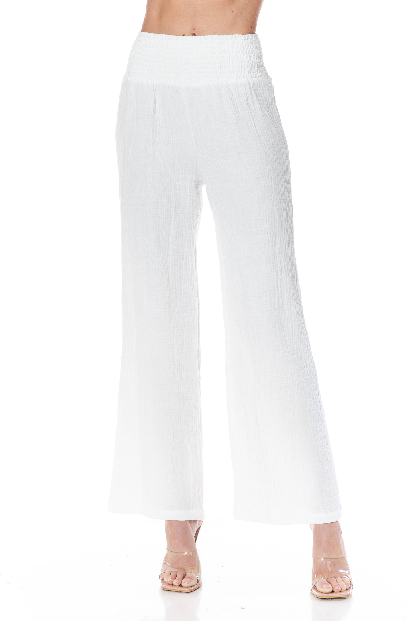 Cropped Wide-leg Gauze Pant