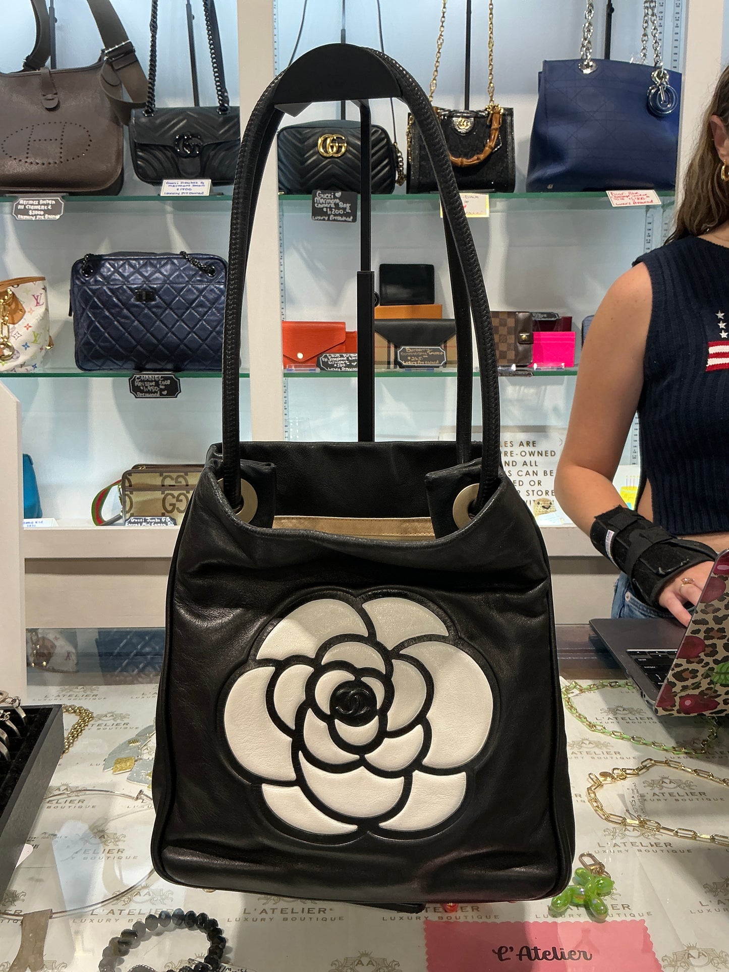 Chanel Chamelia Mini Lambskin Tote - Luxury Pre-owned