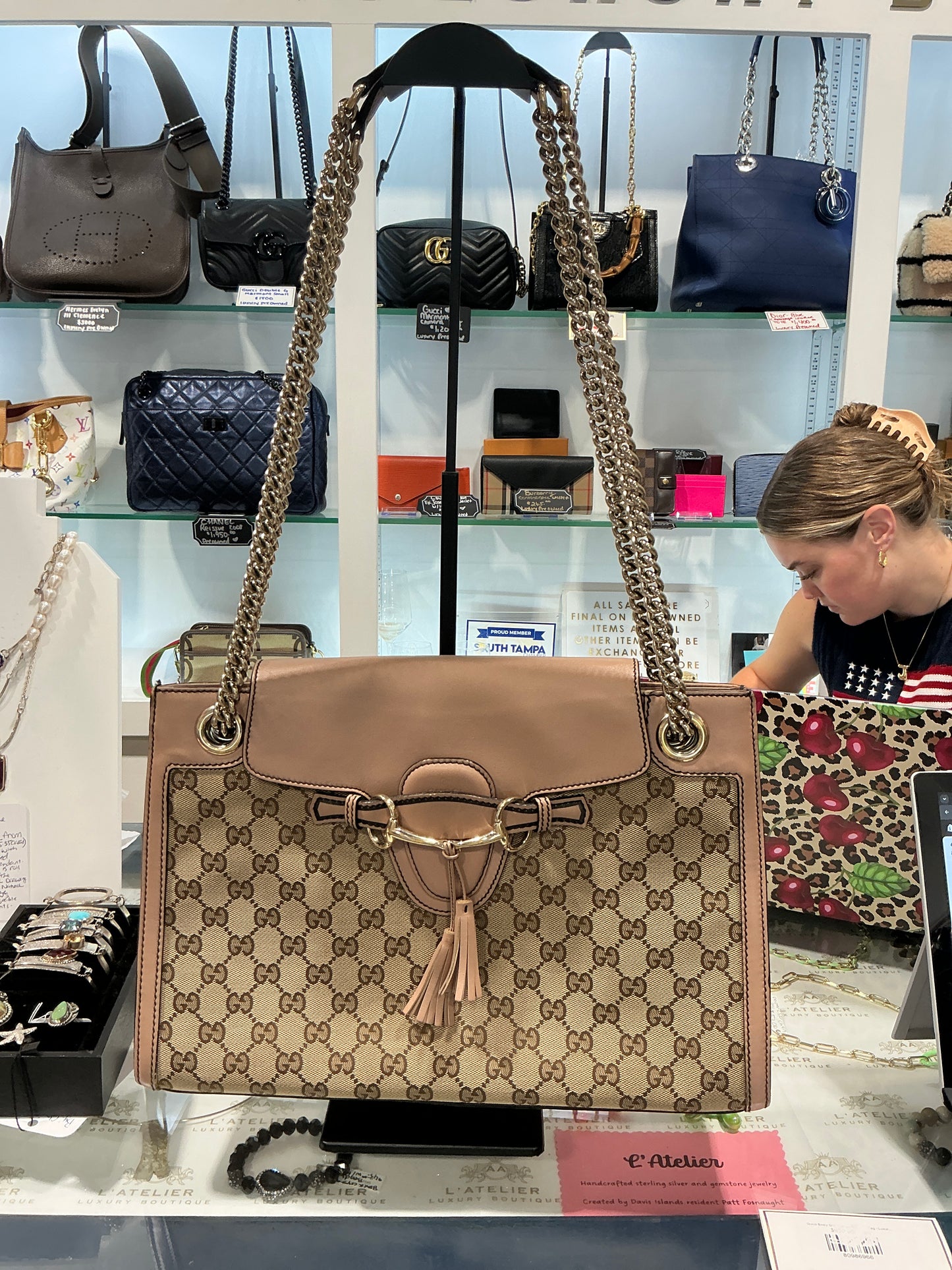 Gucci Emily GG Canvas Shoulder Bag - Luxury Pre-owned