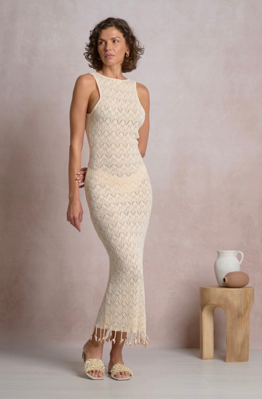 ELAN Petra Crochet Maxi Dress