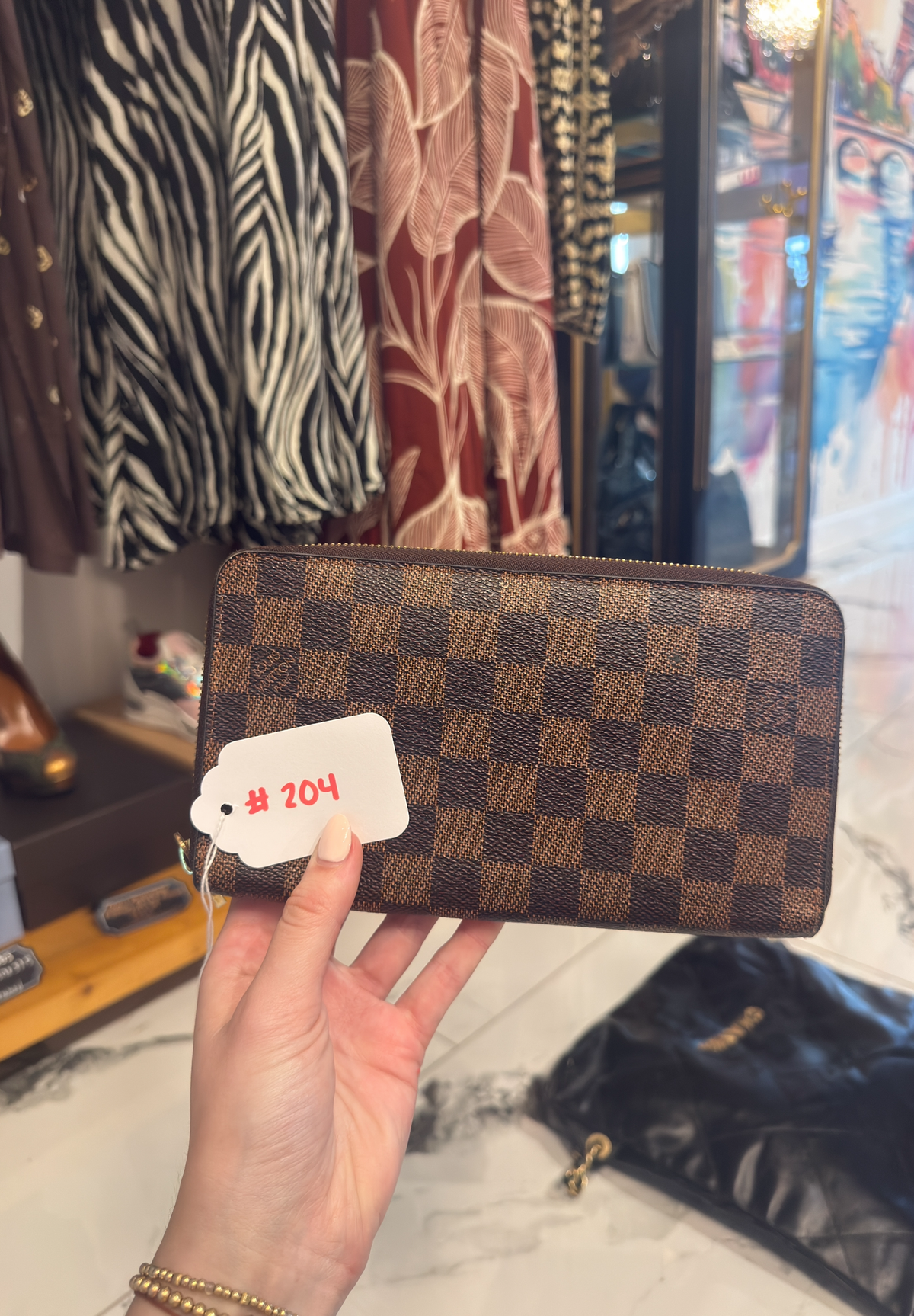 Louis Vuitton Zippy Organizer in Damier Ebene Canvas | Luxury Pre-Owned | #204