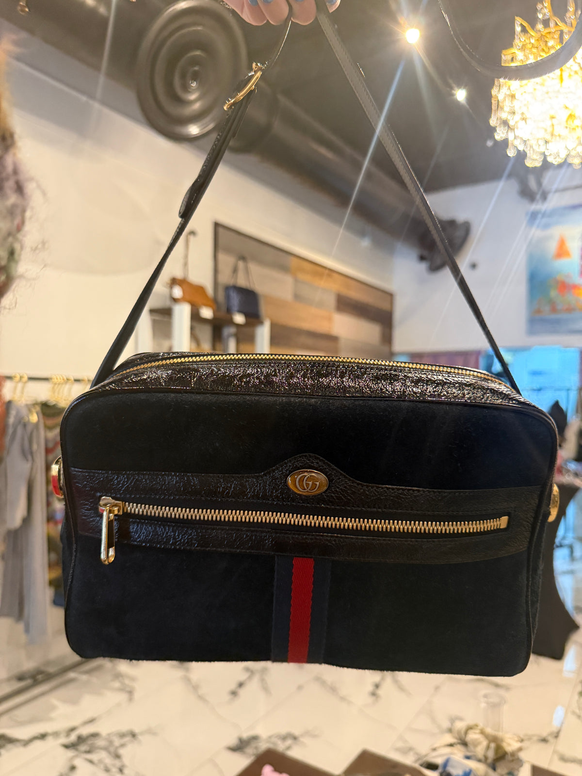 Gucci Ophidia Suede Crossbody | Luxury Pre-Owned | #285