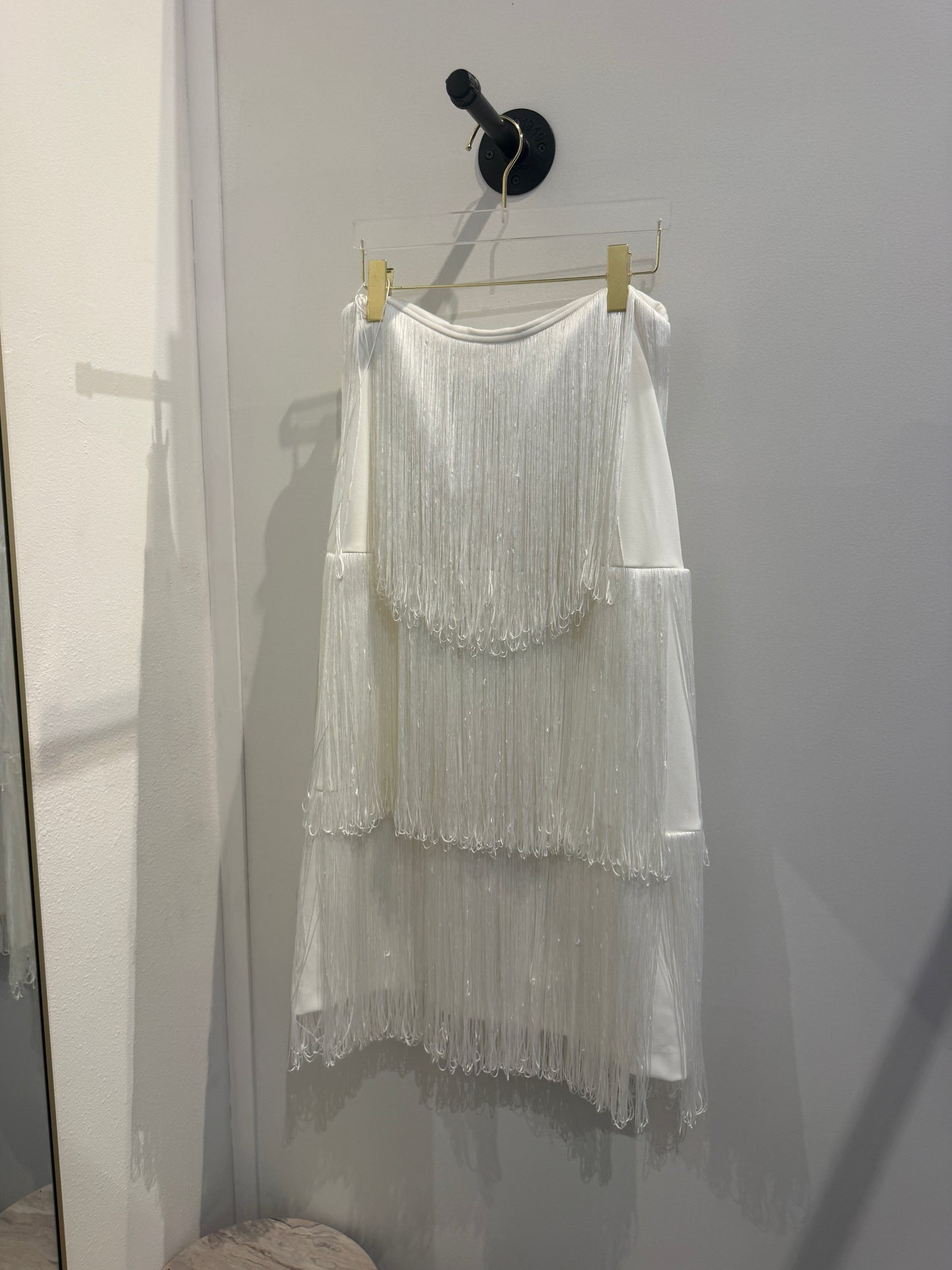 Deep White Tassel Skirt