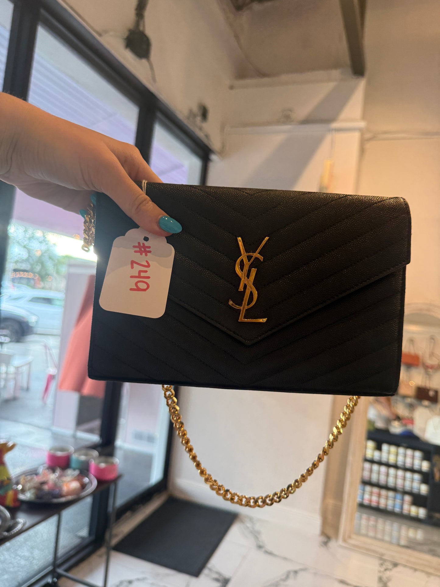 Saint Laurent Monogram Envelope Wallet on Chain | Luxury Pre-Owned | #249