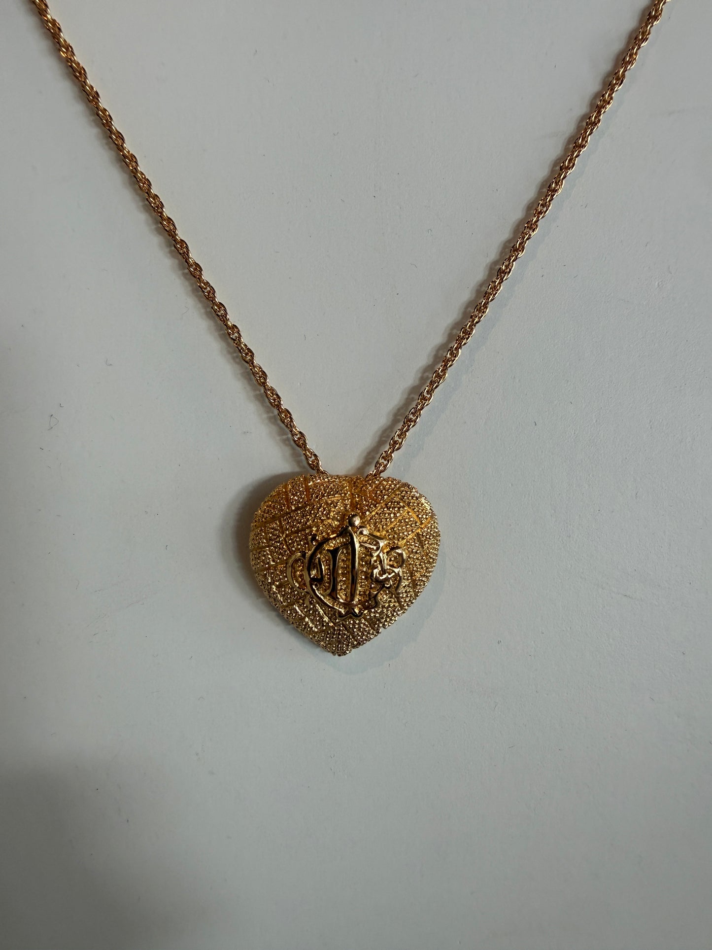 Christian Dior Vintage Gold Heart Necklace | Luxury Pre-Owned