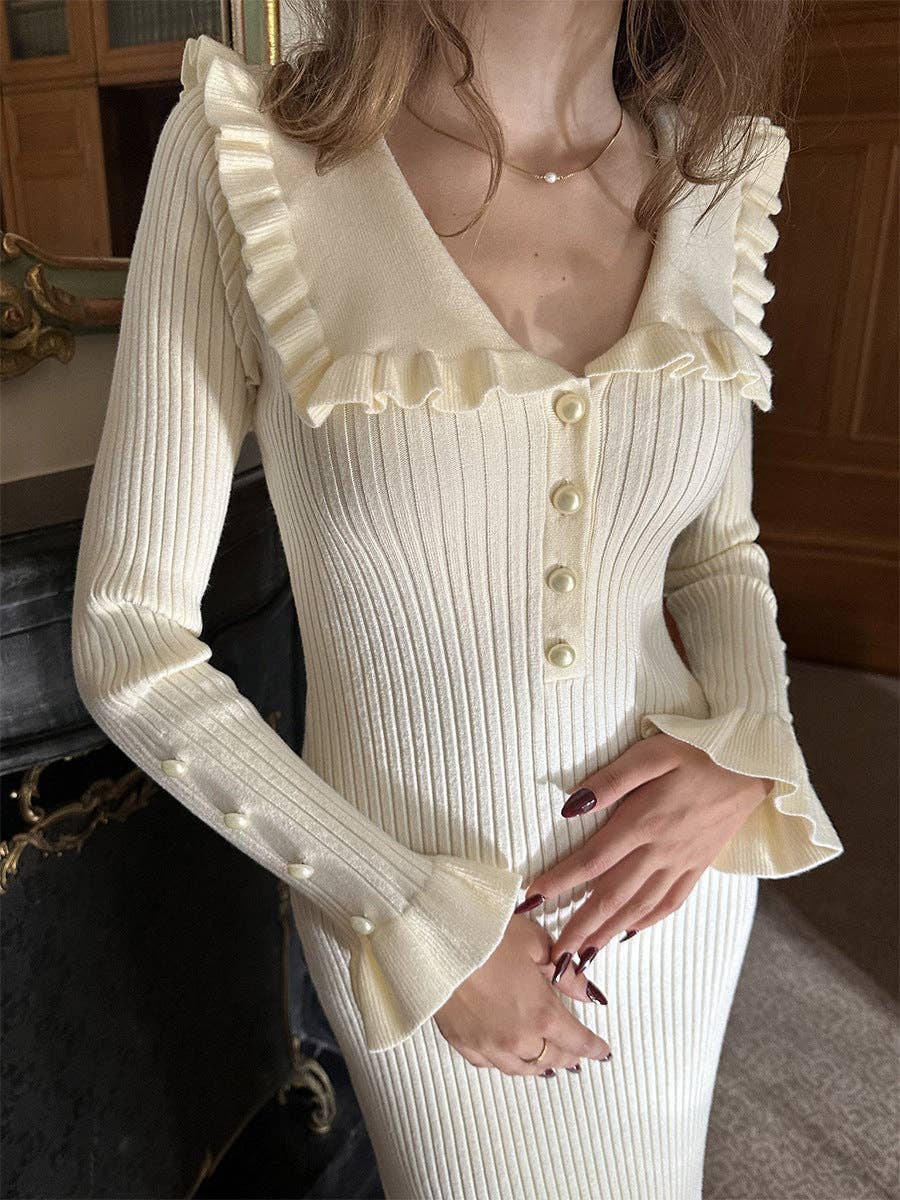 2025 NEW Vintage Chic Knit Dress Retro French Style