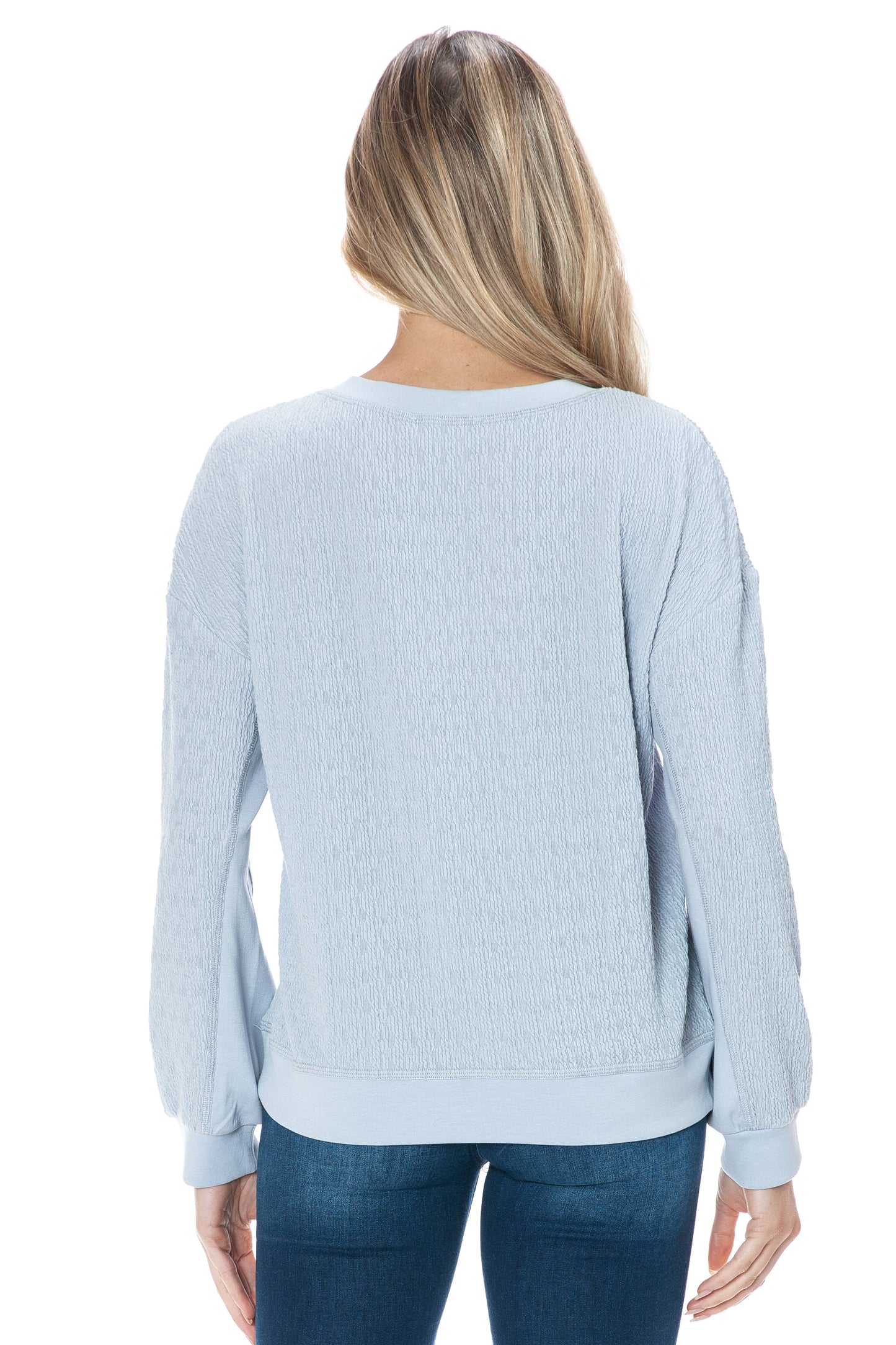 Long Sleeve Textured Scuba Top