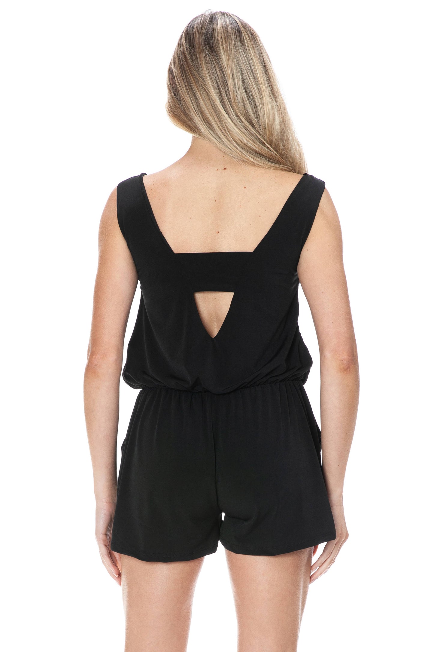 Double-V Poly Spandex Romper