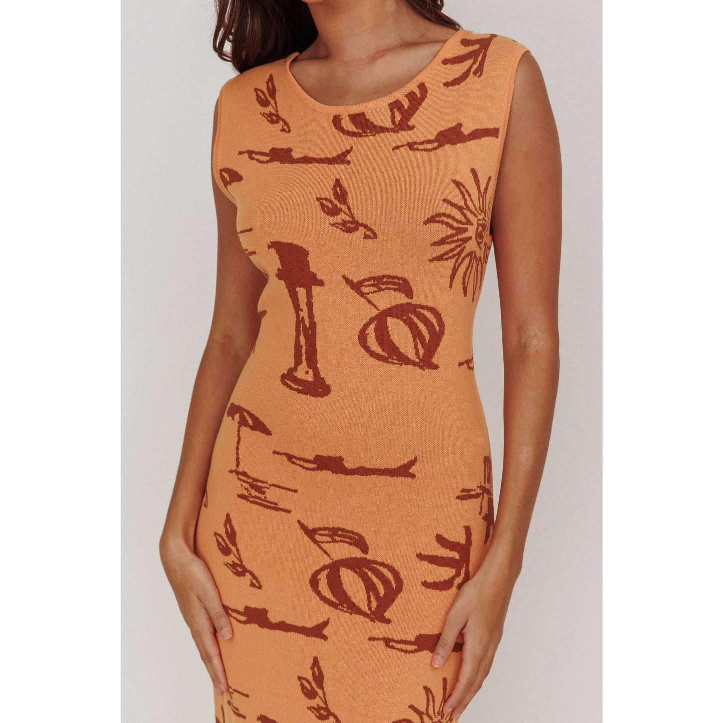 SLEEVELESS OCEAN VIBES MAXI DRESS