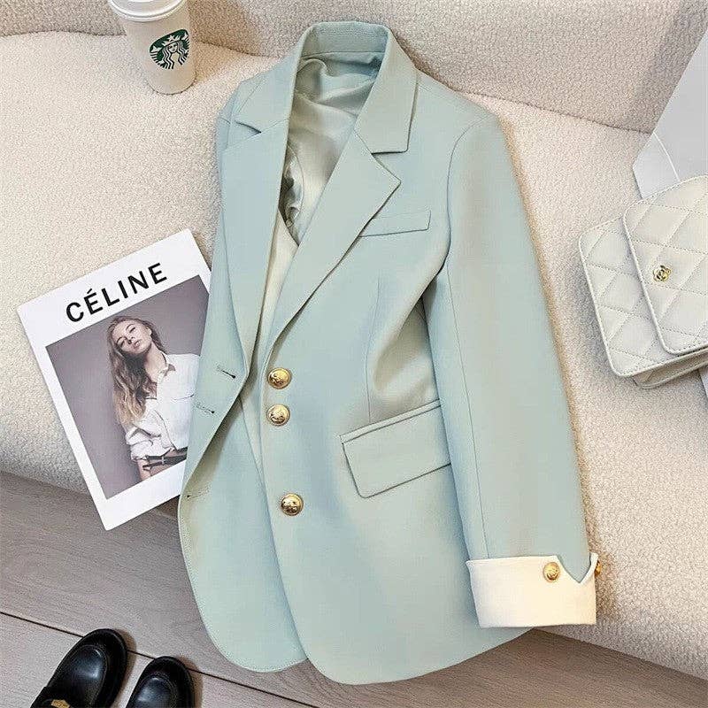 Metal Buckle Casual And Stylish Blazers