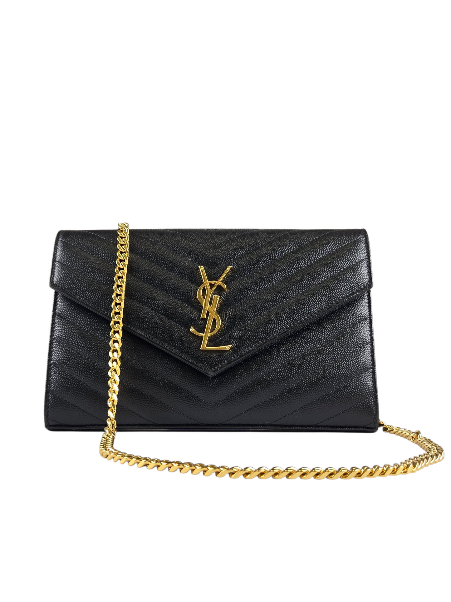 Saint Laurent YSL Monogram Wallet on Chain - Luxury Pre-owned