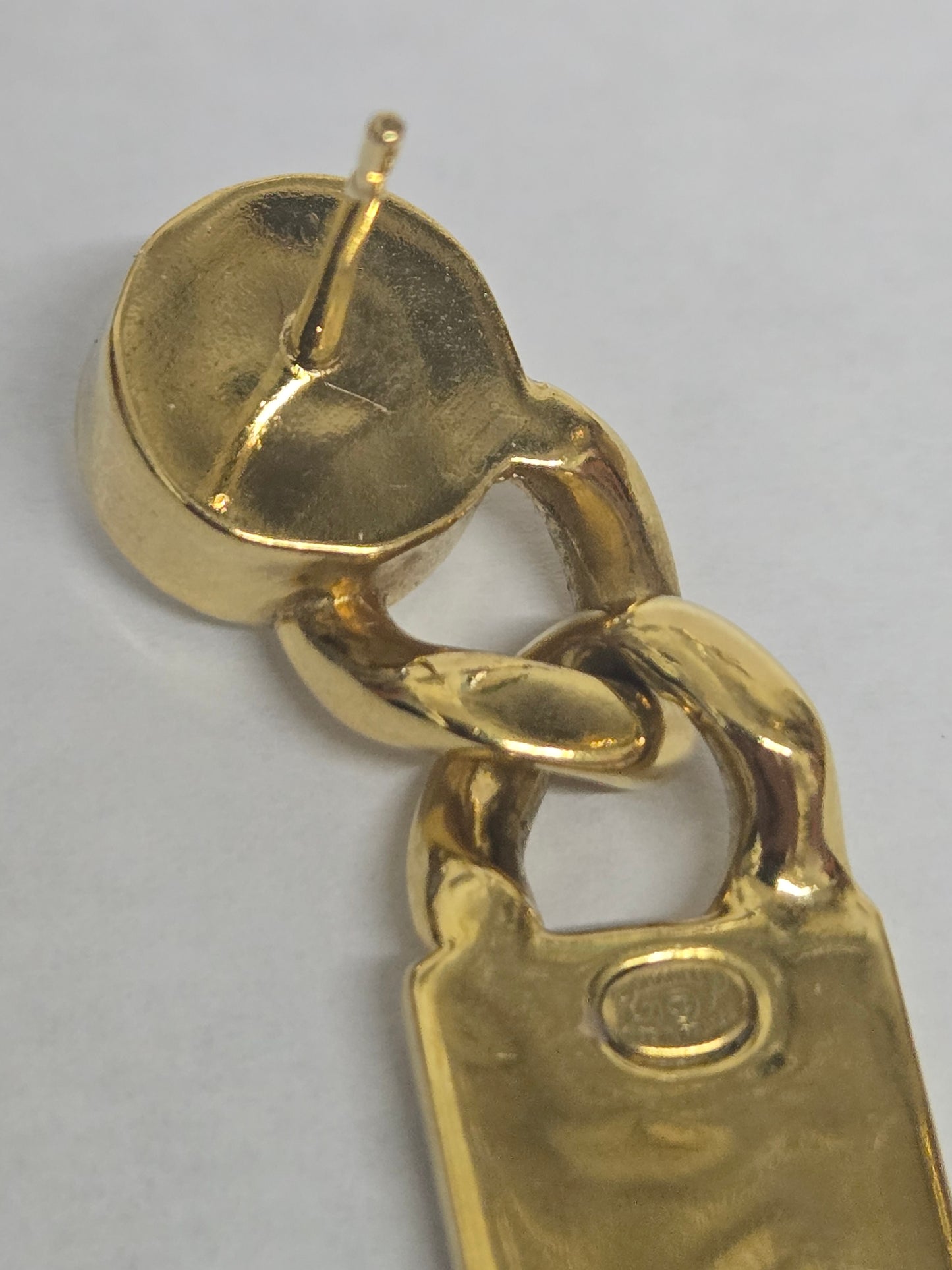 Chanel Strass Logo Tag Drop Earrings | Luxury Pre-owned