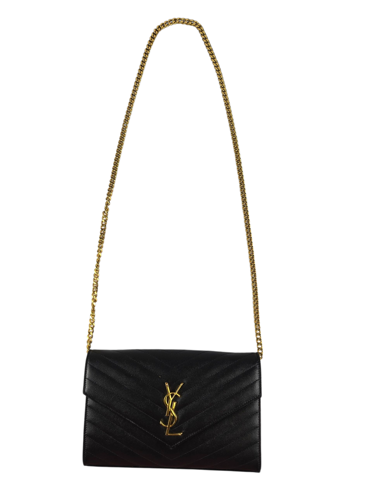 Saint Laurent YSL Monogram Wallet on Chain - Luxury Pre-owned