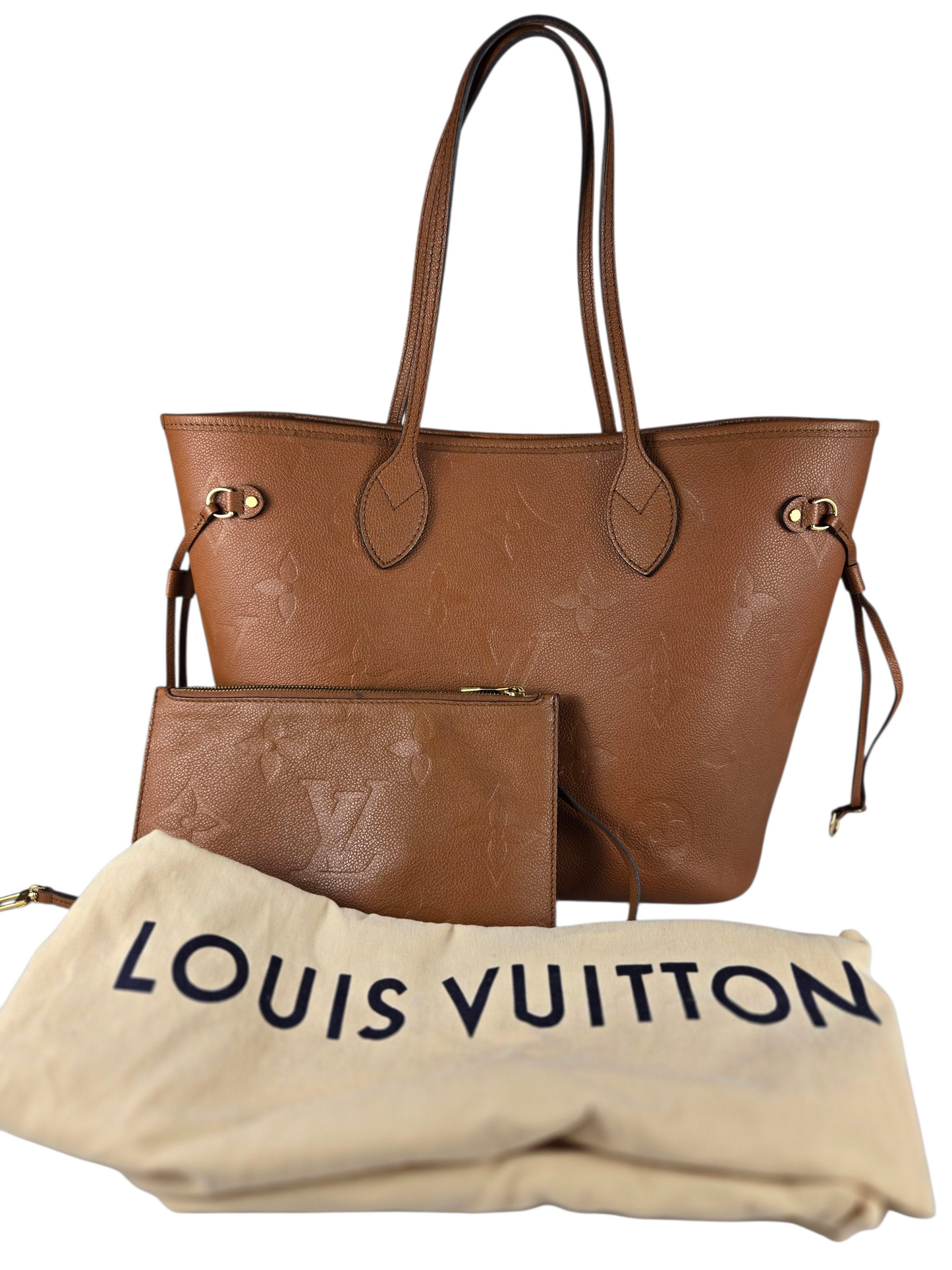Louis Vuitton Empreinte Monogram Neverfull Cognac Luxury Pre-owned