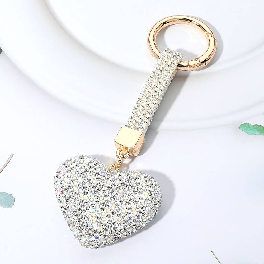 Bling Studded Heart Keychain