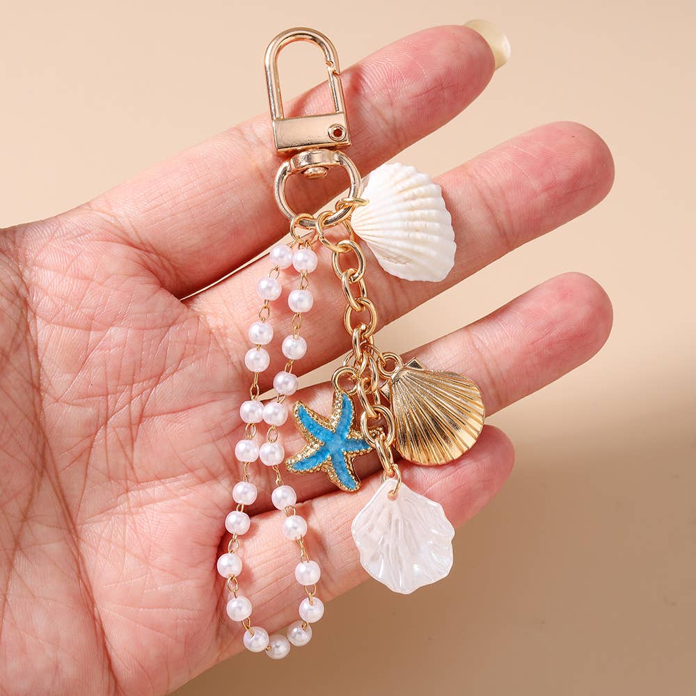 Hanging Pearl Coastal Bag Charm