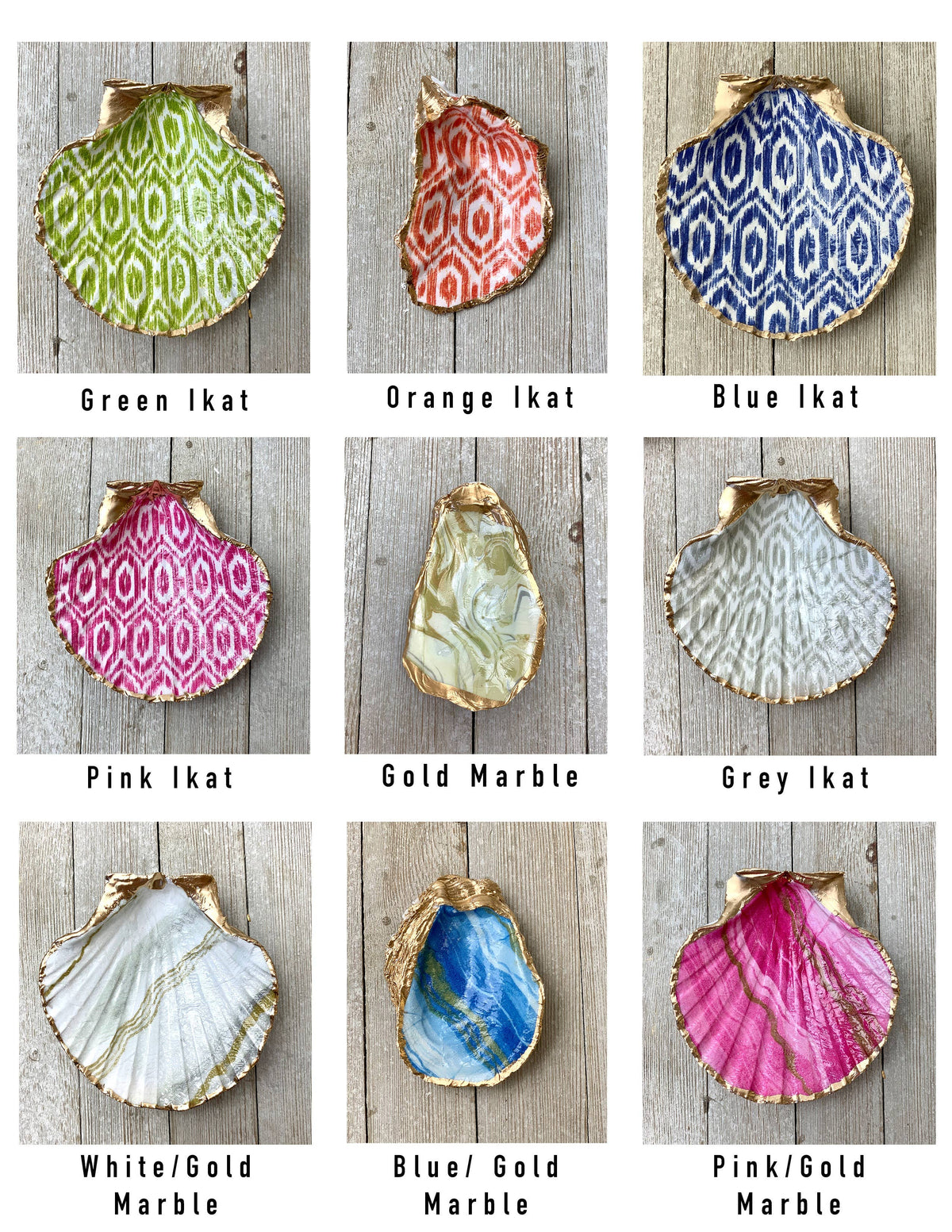 Clam Decoupage Shell Ring Dish