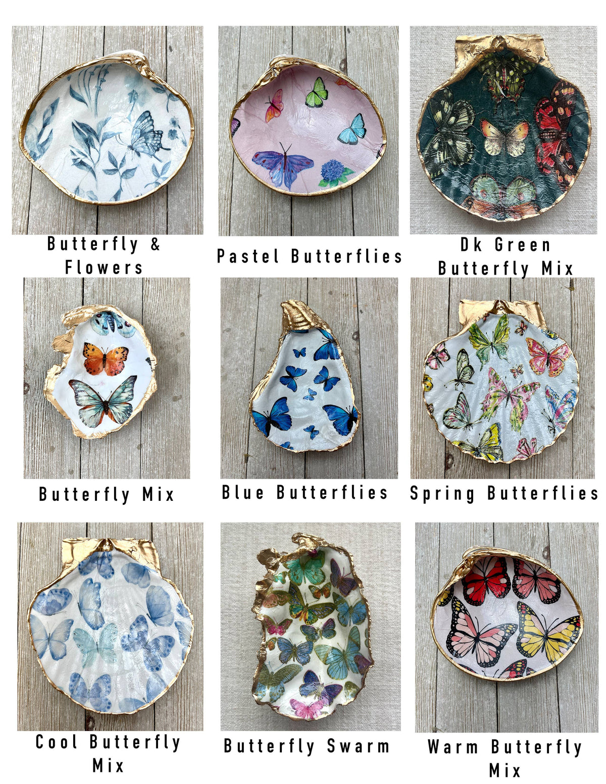 Clam Decoupage Shell Ring Dish