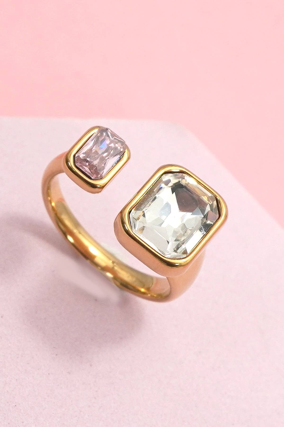 L'Atelier Collection Double Rhinestone Ring
