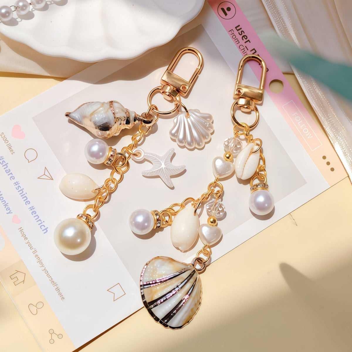 Pearly Nautical Bag Charm