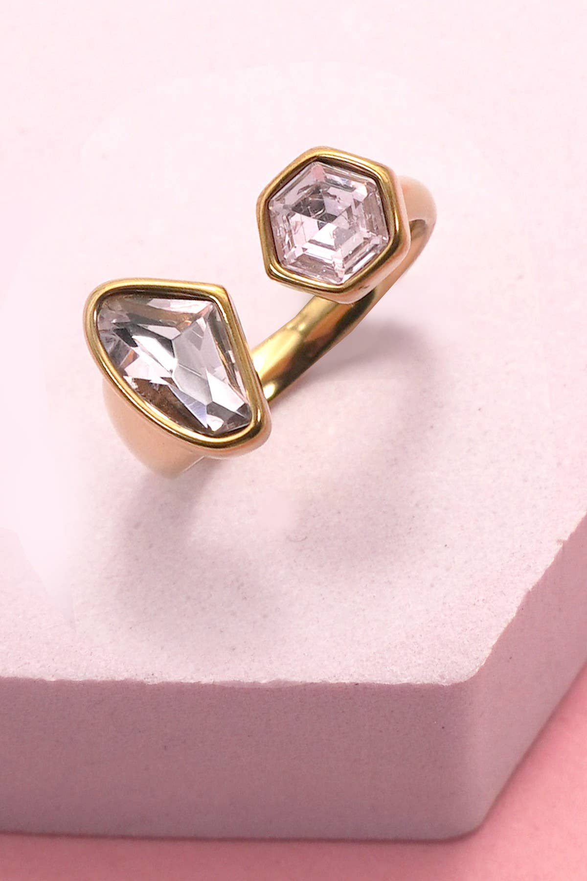 L'Atelier Collection Double Rhinestone Ring