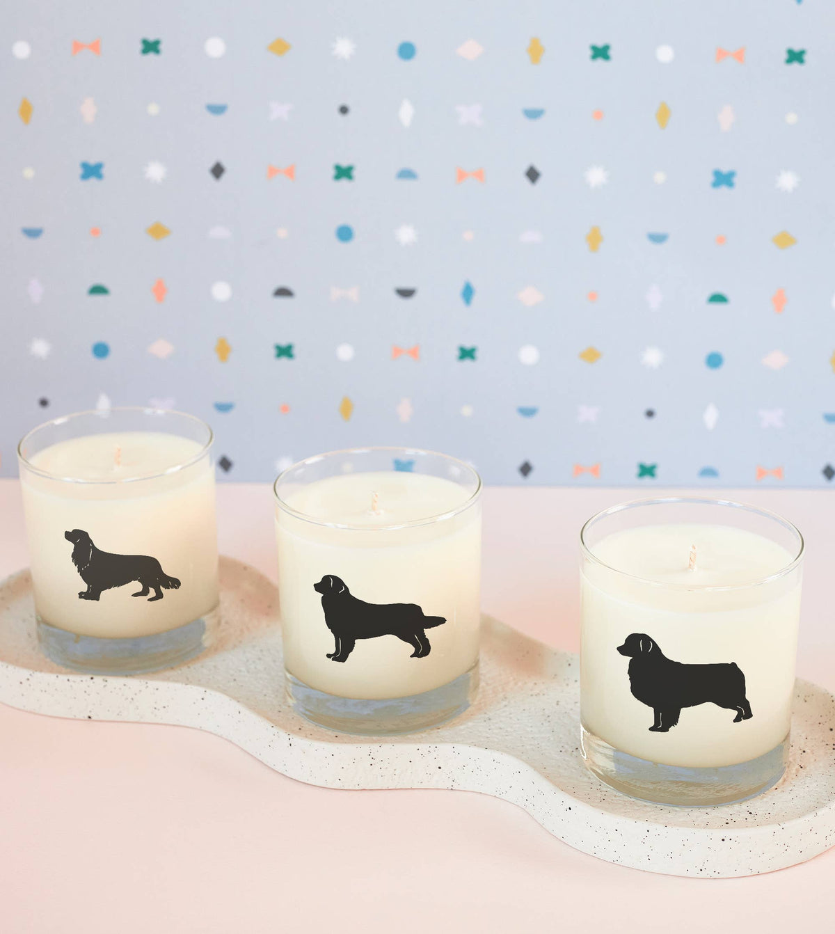 Bernese Mountain Dog Soy Candle in Drinking Glass Two-In-One