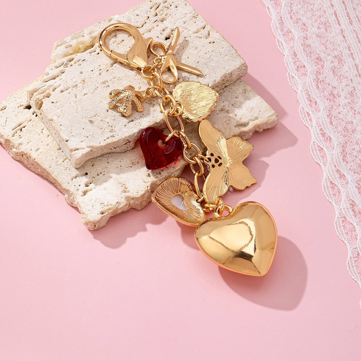 Heart and Butterfly Bag Charm
