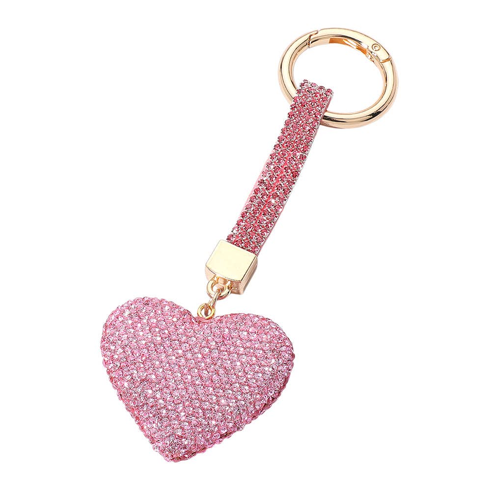 Bling Studded Heart Keychain
