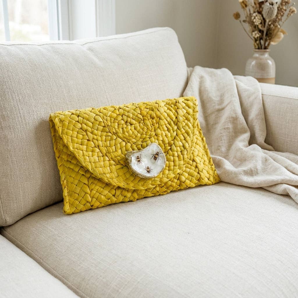 Honey Bee Oyster Shell Clutch