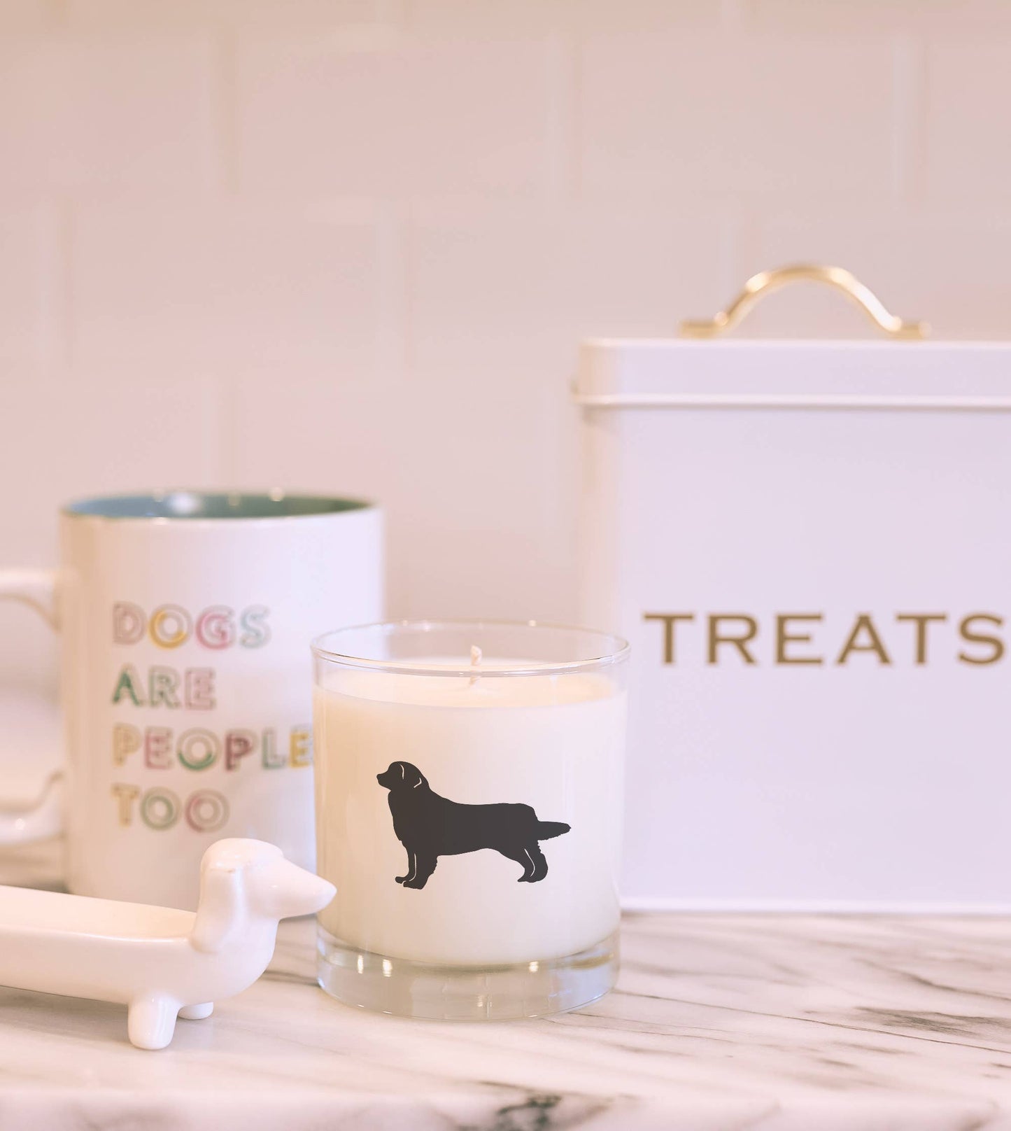 Bernese Mountain Dog Soy Candle in Drinking Glass Two-In-One