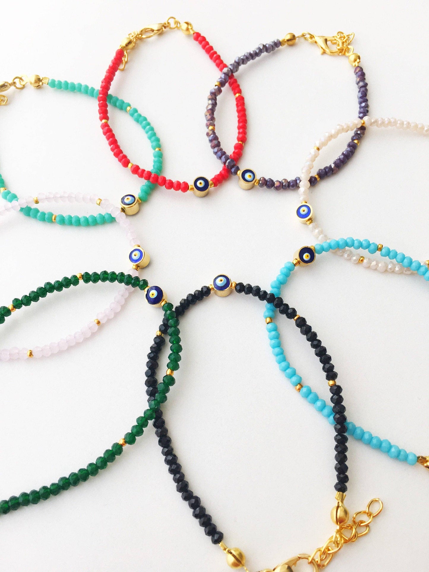 Tiny Evil Eye Bracelet, Seed Beads Bracelet, Everyday Jewelry