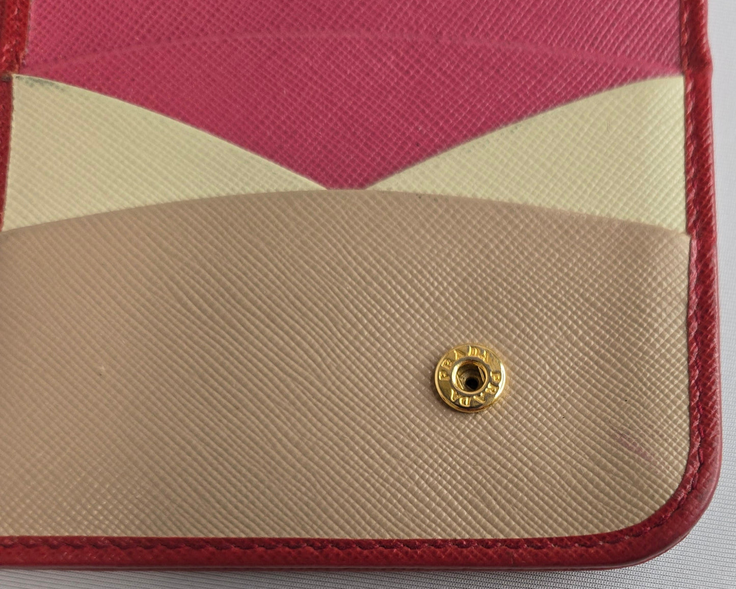 Prada Saffiano Leather Tricolor Wallet Pre-owned