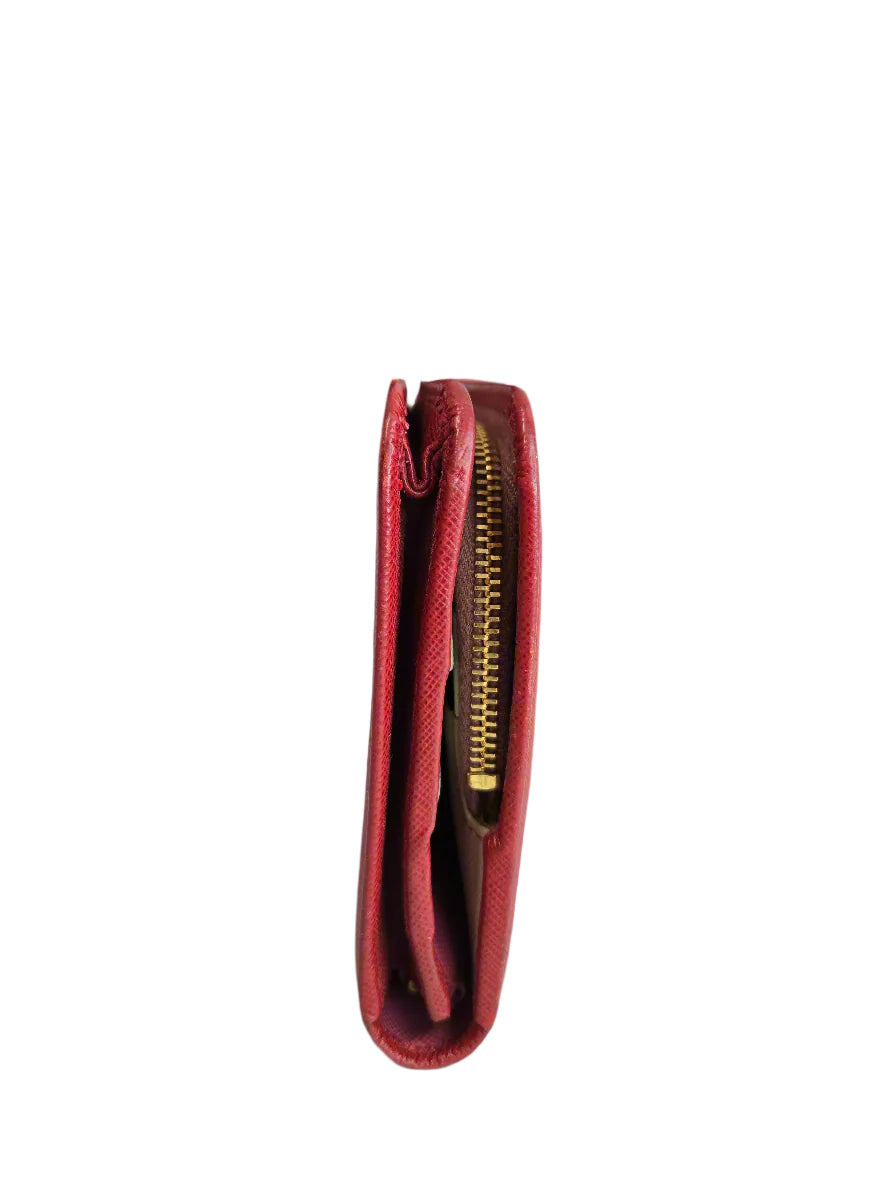 Prada Saffiano Leather Tricolor Wallet Pre-owned