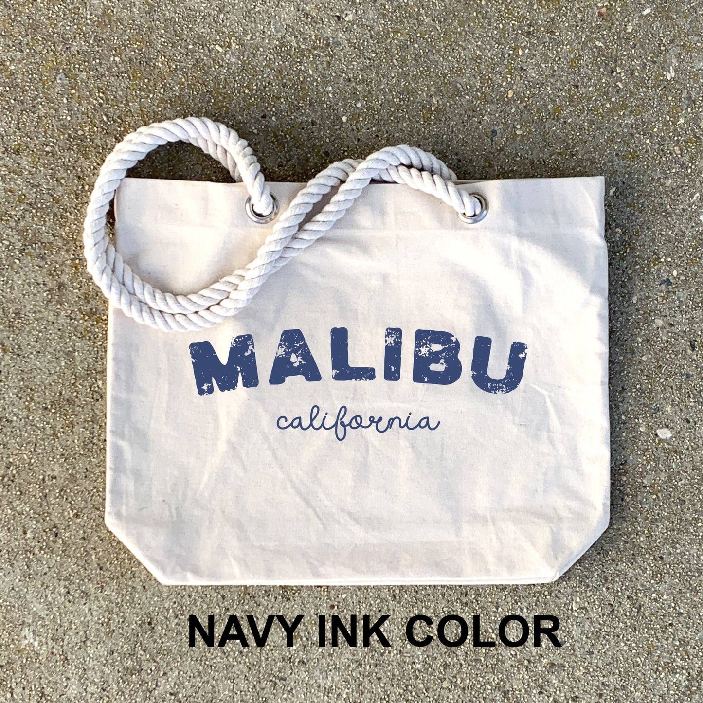 Custom Beach Tote Bag with Rope Handles ­ Personalized