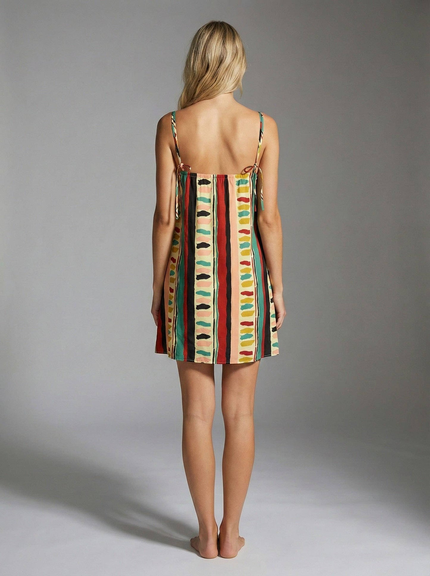 Meet Me In Santorini Ethnic Clash Poplin Short Dress