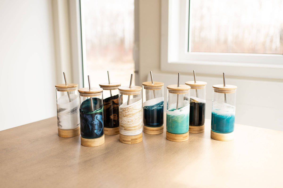 Lynn & Liana Resin Accented Glass Tumblers
